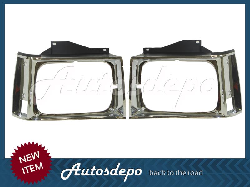 Evan-Fischer Chrome Headlight Bezel Trim – Passenger Right Side For Chevy S10 & GMC S-15, Direct Fit
