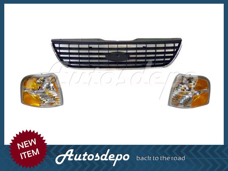 Front Bumper Grille – Center Plastic – Fits 2002-2005 Ford Explorer XLS & Sport Models